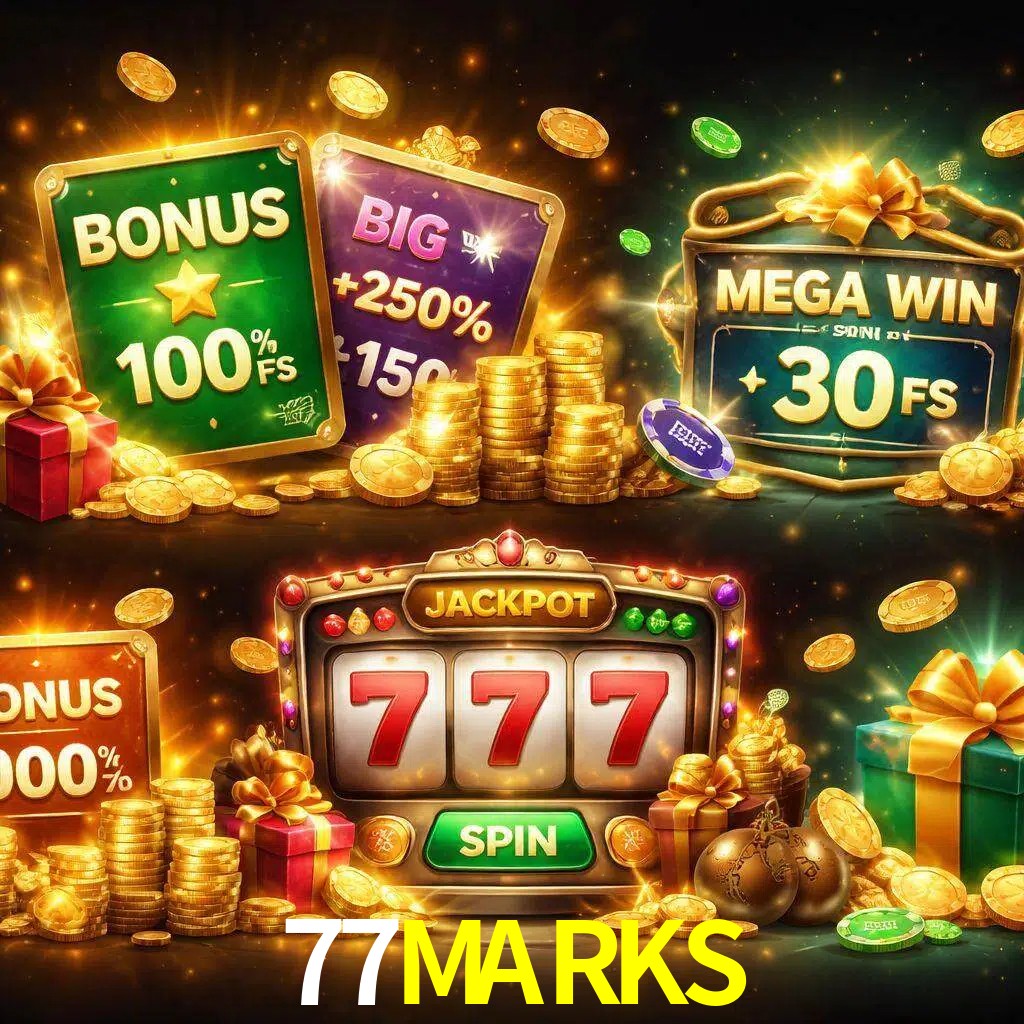 Tipos de bonos 77MARKS incluyendo recompensas de bienvenida y promociones continuas